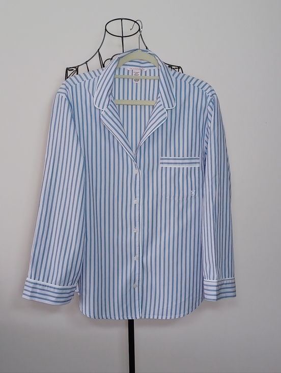 Victoria's Secret Other - Victoria's Secret Blue Striped Cotton Pajama Top- Size L